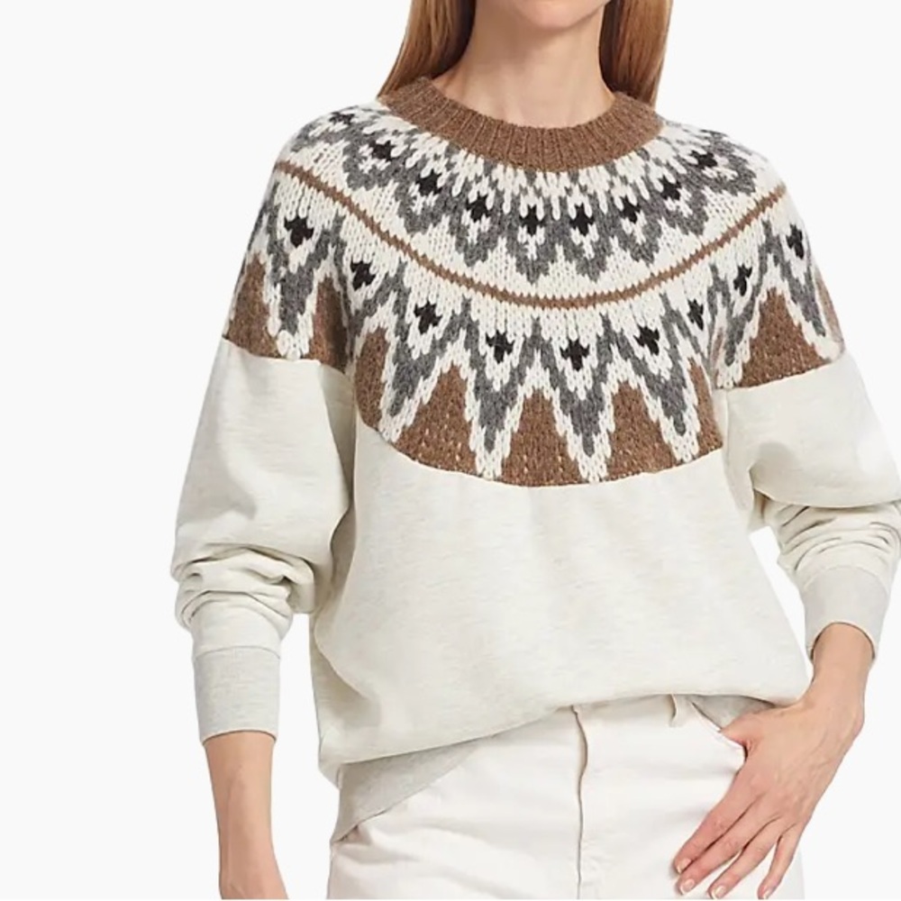 MOTHER The Half Of Me Fair-Isle Sweater